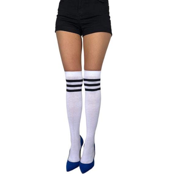 Long Socks Striped Thigh High Socks Cotton Over the Knee Long Socks Striped Thigh High Socks Cotton Over the Knee