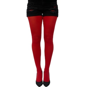 Red Tights for Women soft and durable | opaque pantyhose | tights available in plus size