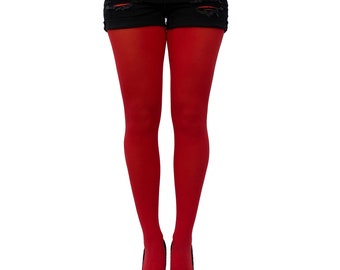 Collants rouges pour femme doux et résistants | collants opaques | collants disponibles en grande taille