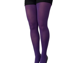 Tights Plus Size dark purple for women, soft and durable solid pantyhose from XL to 5XL