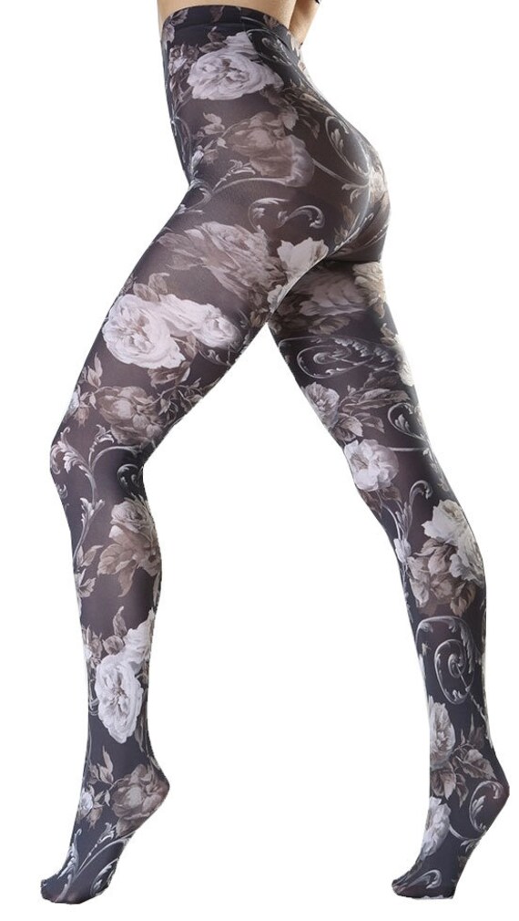 white floral tights