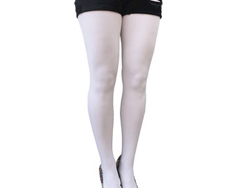 White Tights Opaque For Women | Soft & Durable Opaque 80 Deniers full pantyhose