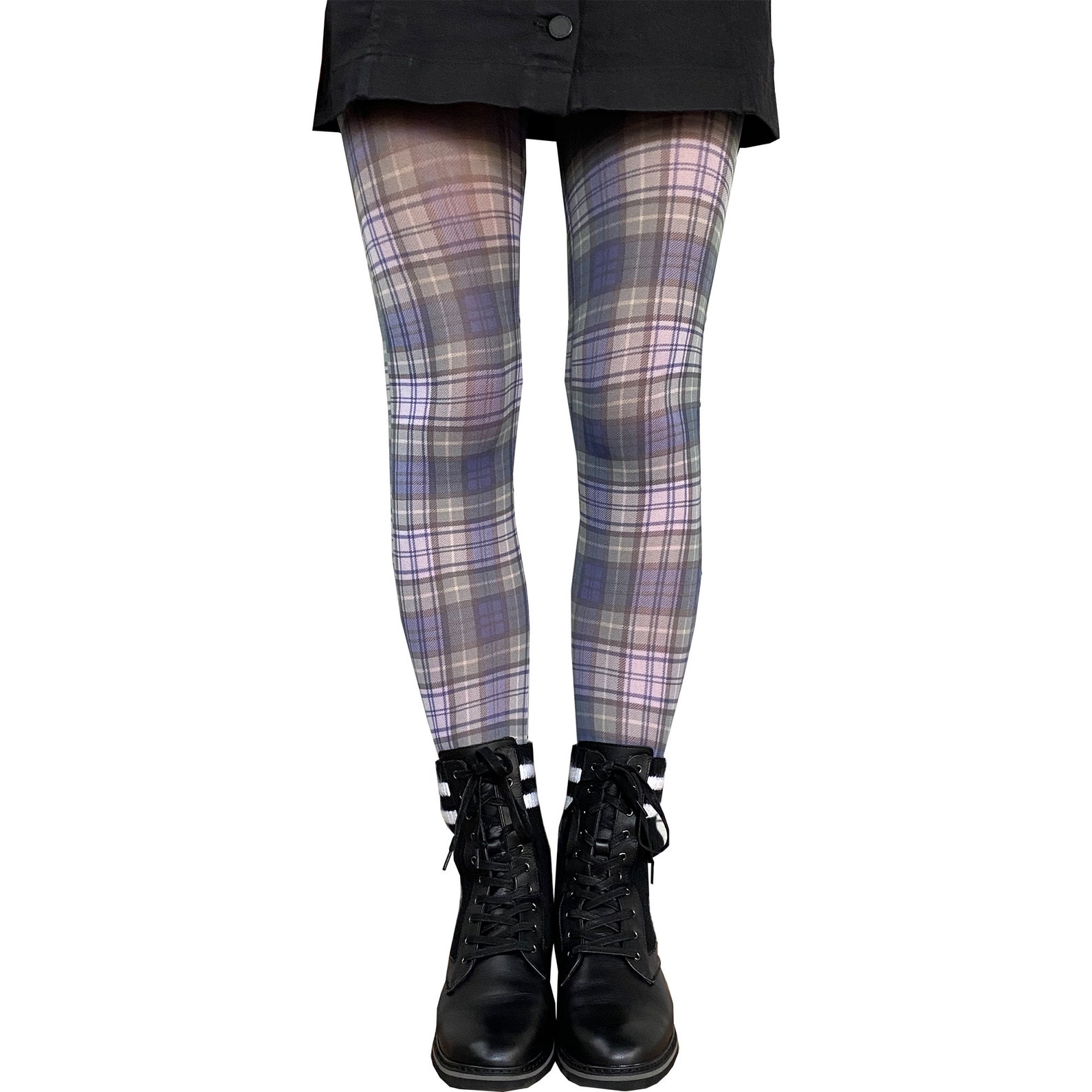 Plaid Tights Cunningham Tartan print opaque pantyhose for Etsy