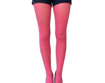 Tights Plus Size Coral Pink for Women, Soft and Durable Solid