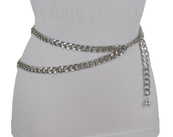 WIDE ELEGANT WOMEN BROWN BELT WITH SILVER STONES DESIGN AND THIN BUCKLE S M L