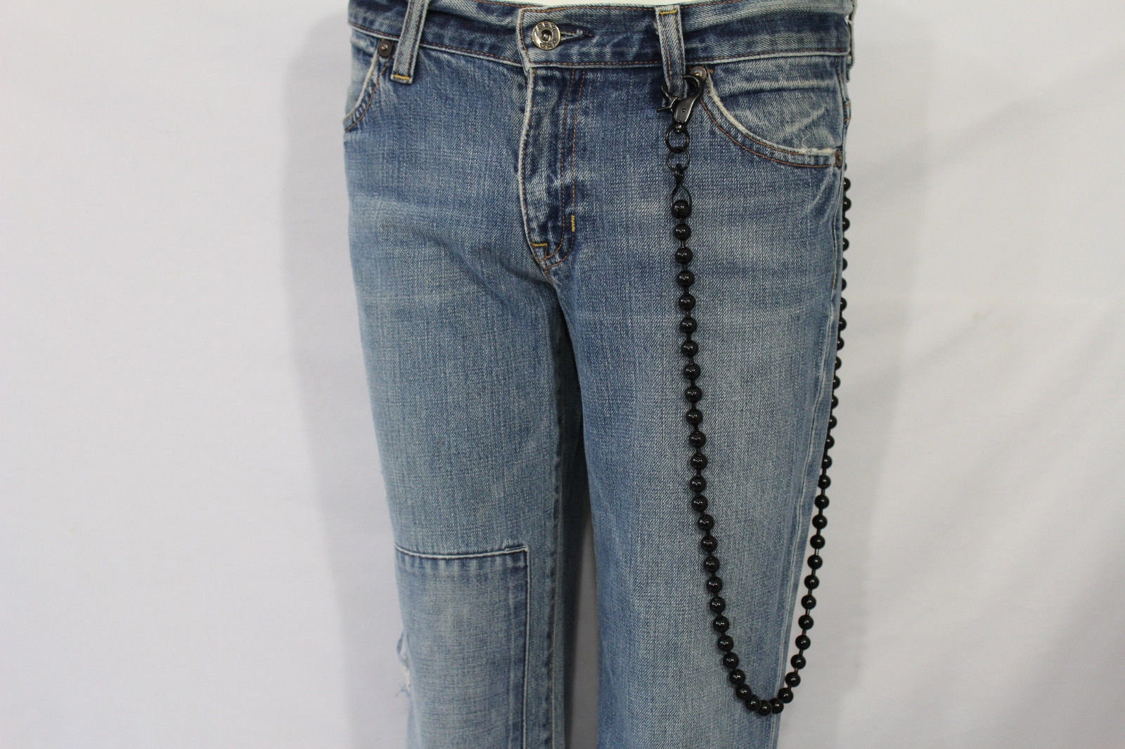 Men Women Black Metal Wallet Chains KeyChain Biker Jeans Balls Charms Trucker