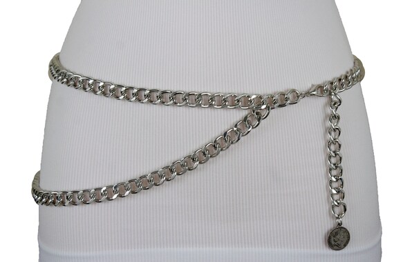 Women Silver Metal Chains Boot Bracelet Anklet Shoe Charm Jewelry Strands Waves