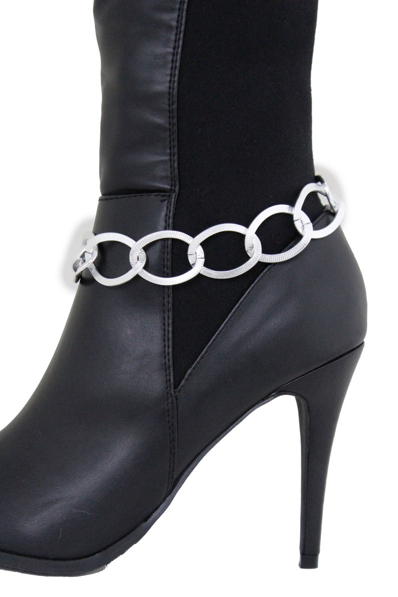 New Women Silver Metal Boot Chunky Chain Thick Links Bracelet | Etsy
