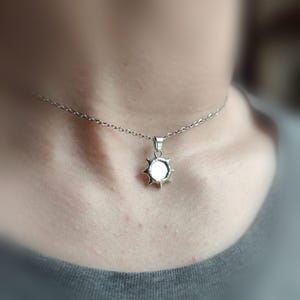 Small mirror necklace Paranormal protection necklace Gothic choker Handmade jewelry Stained glass Celestial necklace Small mirror pendant image 5