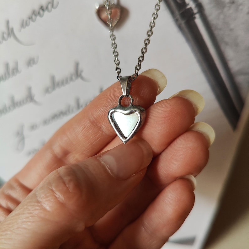 Small mirror necklace Paranormal protection necklace Gothic choker Handmade jewelry Stained glass Celestial necklace Small mirror pendant image 8