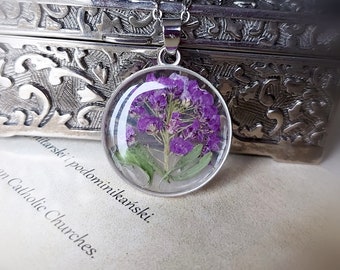 Lilac necklace Pressed flower necklace Cottagecore jewelry Personalized gifts for her 18th birthday gifts for girls necklace lilac jewelry