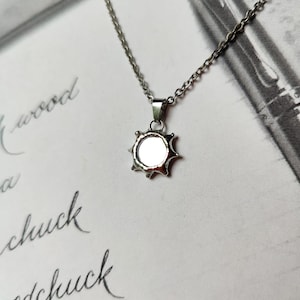 Small mirror necklace Paranormal protection necklace Gothic choker Handmade jewelry Stained glass Celestial necklace Small mirror pendant image 6