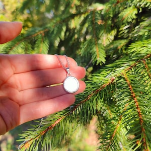 Two-sided mirror necklace for protection, Small mirror pendant paranormal jewelry, scrying mirror necklace, couples necklace Christmas gifts