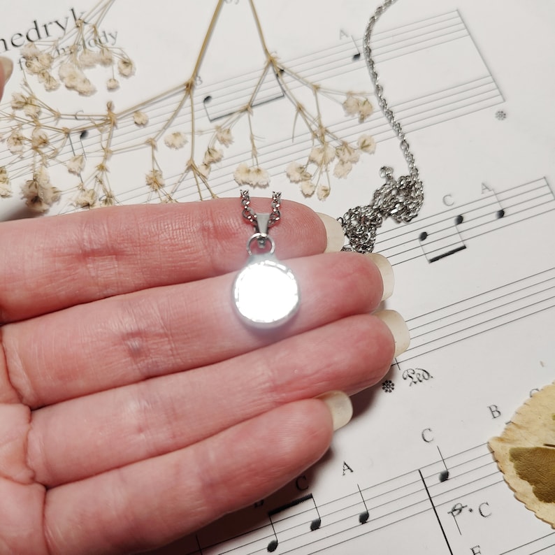 Double-sided mirror necklace, protection amulet pendant, handmade spiritual talisman jewelry