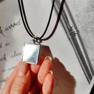 Spiegel Halskette Wahrsagespiegel Gothic Halsband Paranormal Schutz Halskette Handgemachter Schmuck Glasmalerei Himmelskette Spiegel Anhänger