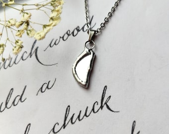 Mirror protection necklace Dark academia Scrying mirror handmade jewelry Stained glass Celestial necklace 18th birthday gift girl