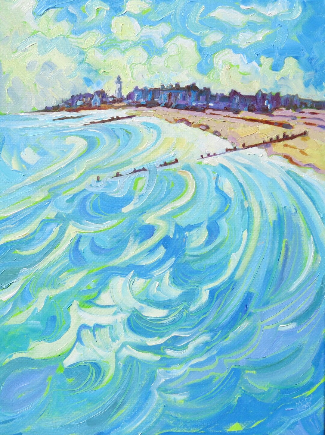 Southwold Beach Oil Painting Impressionist Landscape - Etsy
