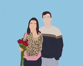 Digital Illustration, Illustration from Photo, Digital Download, Custom Digital Portrait, Photo to Illustration, Minimalist Illustration