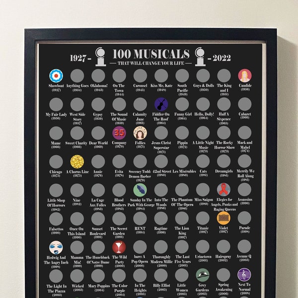 Musical Scratch-Off Poster - Must See Bucket List