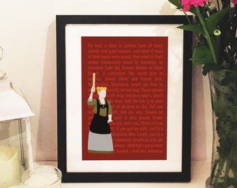 Sweeney Todd Lyrics Musical Poster w/ Mrs Lovett - Instant Download - Customisable