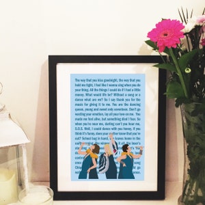 Mamma Mia! Lyrics Musical Poster w/ Donna and the Dynamos - Instant Download - Customisable