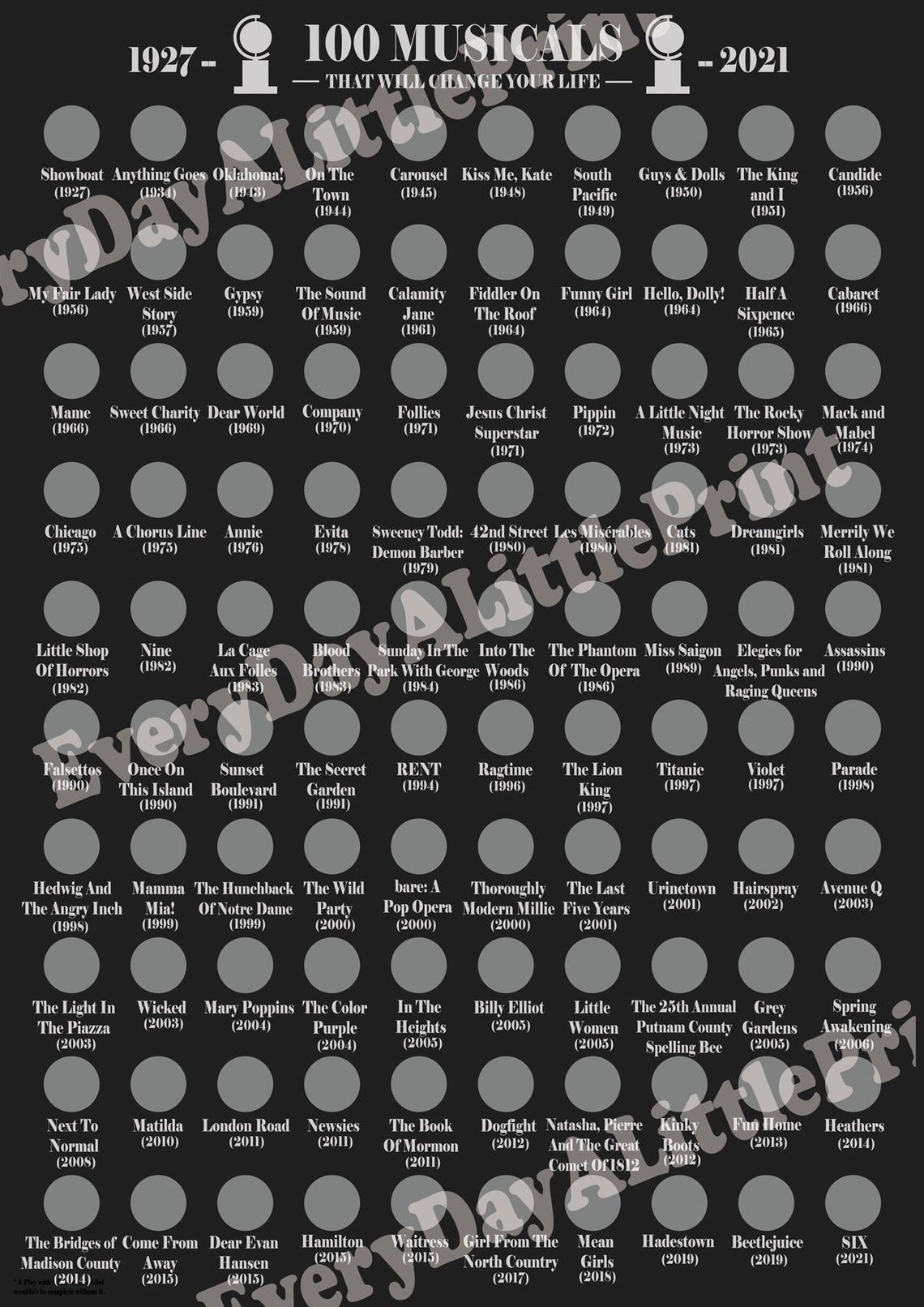 Musical ScratchOff Poster Etsy Musical ScratchOff Poster Etsy