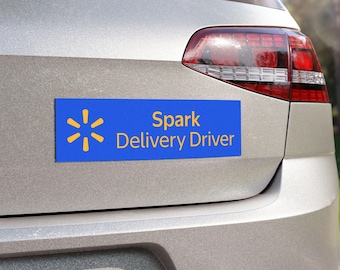 Spark Delivery Driver Car Magnet, 10x3 Magnetic Sign, Professional Driver Magnet, Delivery Vehicle Accessory