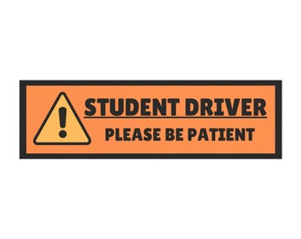 Student Driver Car Magnet Orange 10x3 inches
