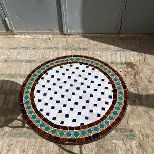 Majestic Marrakesh – Handcrafted Moroccan Bistro Table with Zellige Tiles