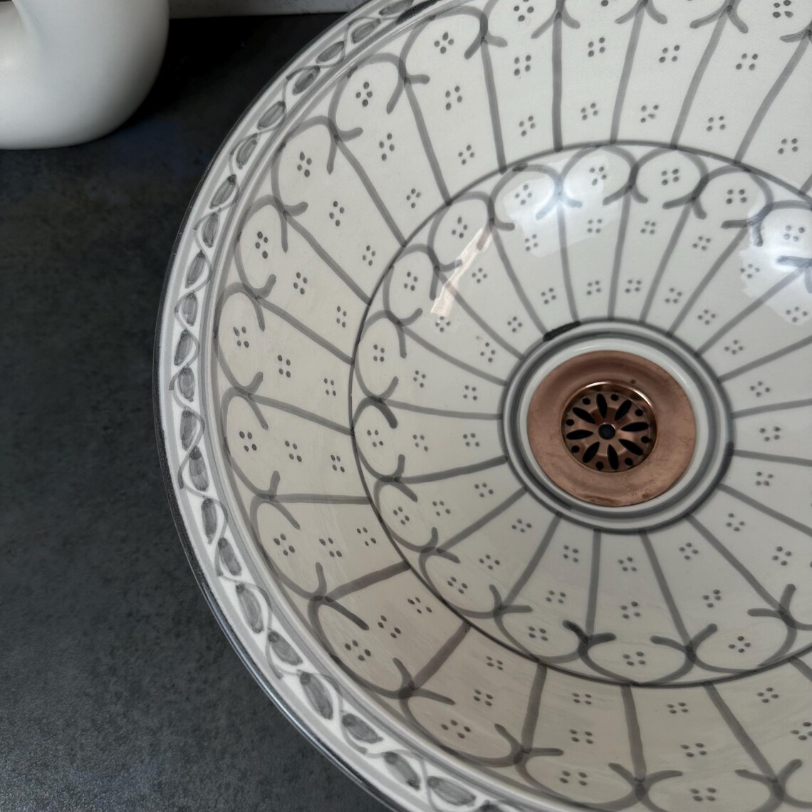 Minimalist Gray Bathroom Vessel Sink Handmade Ceramic Drop in or Countertop Vanity Washbasin - Etsy