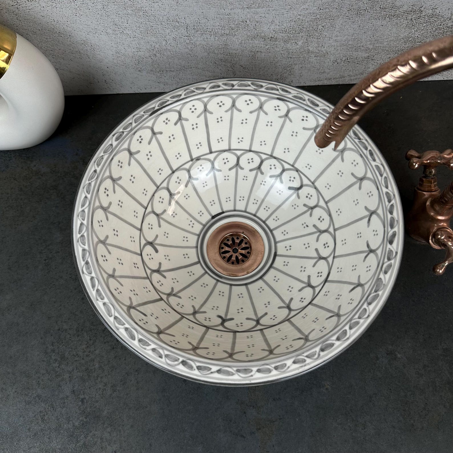 Minimalist Gray Bathroom Vessel Sink Handmade Ceramic Drop in or Countertop Vanity Washbasin - Etsy