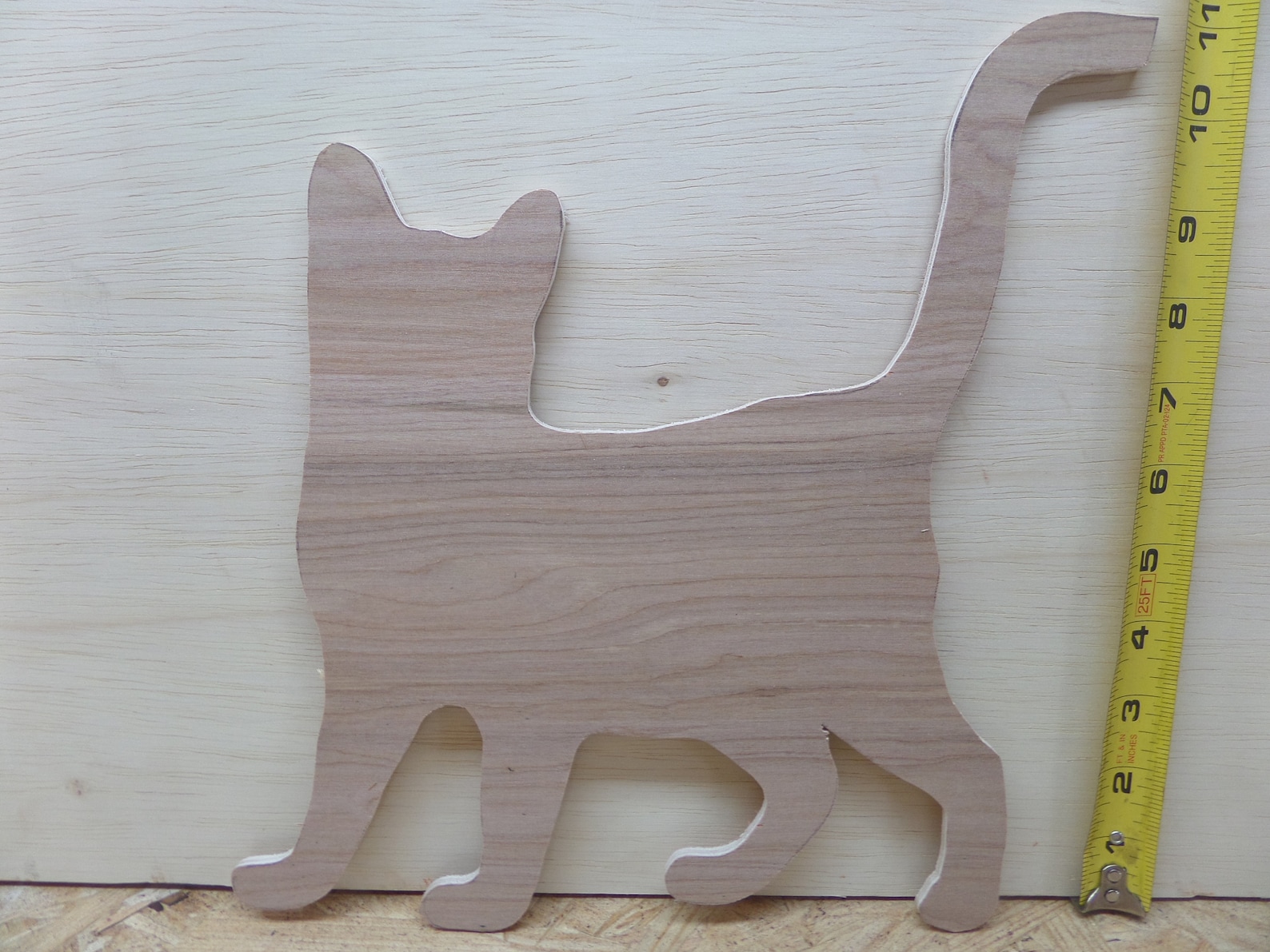 Handmade Standing Cat Wood Cutout Crafting Feline - Etsy