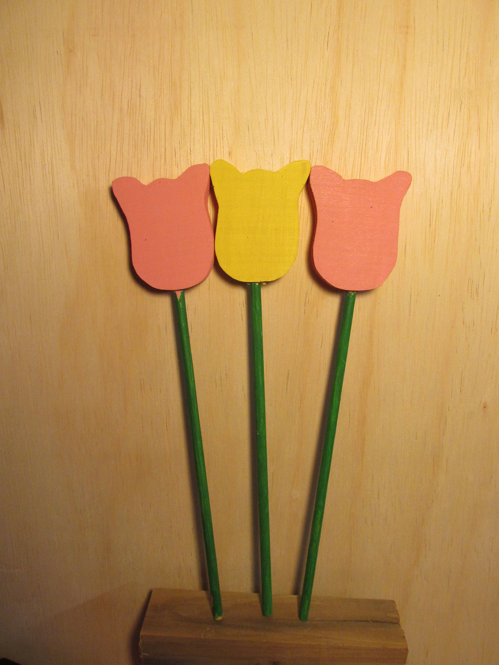 Handmade Wooden Tulip Spring Flower Lawn Yard Etsy