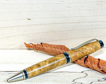 Personalized Ballpoint Pens | Custom Ballpoint Pen | White Oak Burl Pen | Unique Wooden Pens | Wood Pens Personalized | Monogrammed Pen