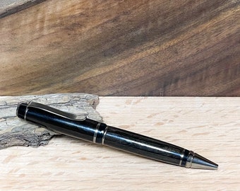 Prized Rare Ebony Ballpoint Pen Polished to Glass Finish | Gaboon Ebony Pen | Exotic Wood Pen | Unique Custom Pen | Pen for Collector