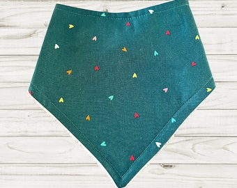 Teal Hearts Baby Bib