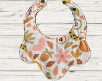 Abstract Flowers Collar Style Baby Bib