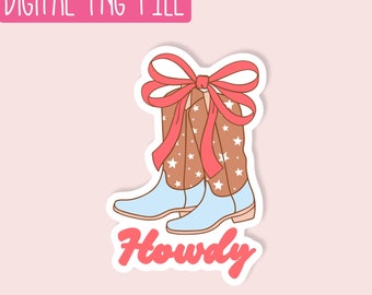 Howdy Cowgirl PNG / Quirky PNG / Sticker PNG / Cute Girly Png / Design Digital Download