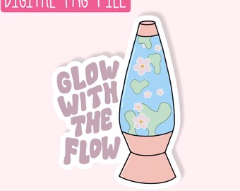 Glow With The Flow PNG / Quirky PNG / Sticker PNG / Cute Girly Png / Design Digital Download