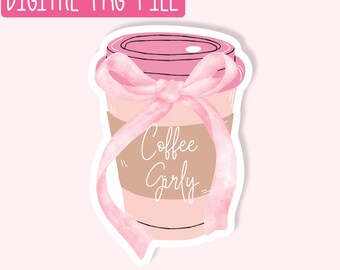 Coffee Girly PNG / Quirky PNG / Sticker PNG / Cute Girly Png / Design Digital Download
