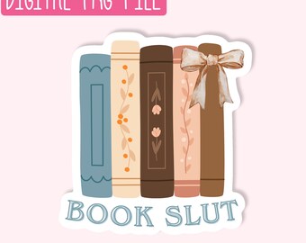Book Slut PNG / Quirky PNG / Sticker PNG / Cute Girly Png / Design Digital Download