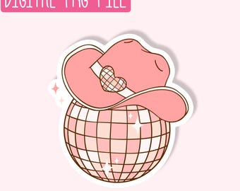 Disco Cowgirl PNG / Quirky PNG / Sticker PNG / Cute Girly Png / Design Digital Download