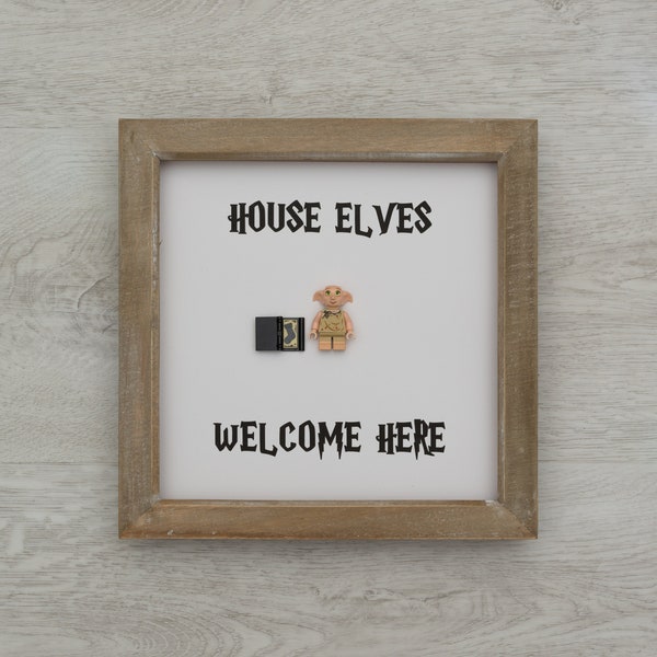 Dobby Gift with miniature sock Harry Potter Gift | House Elves Welcome Here | Harry Potter Inspired Frame