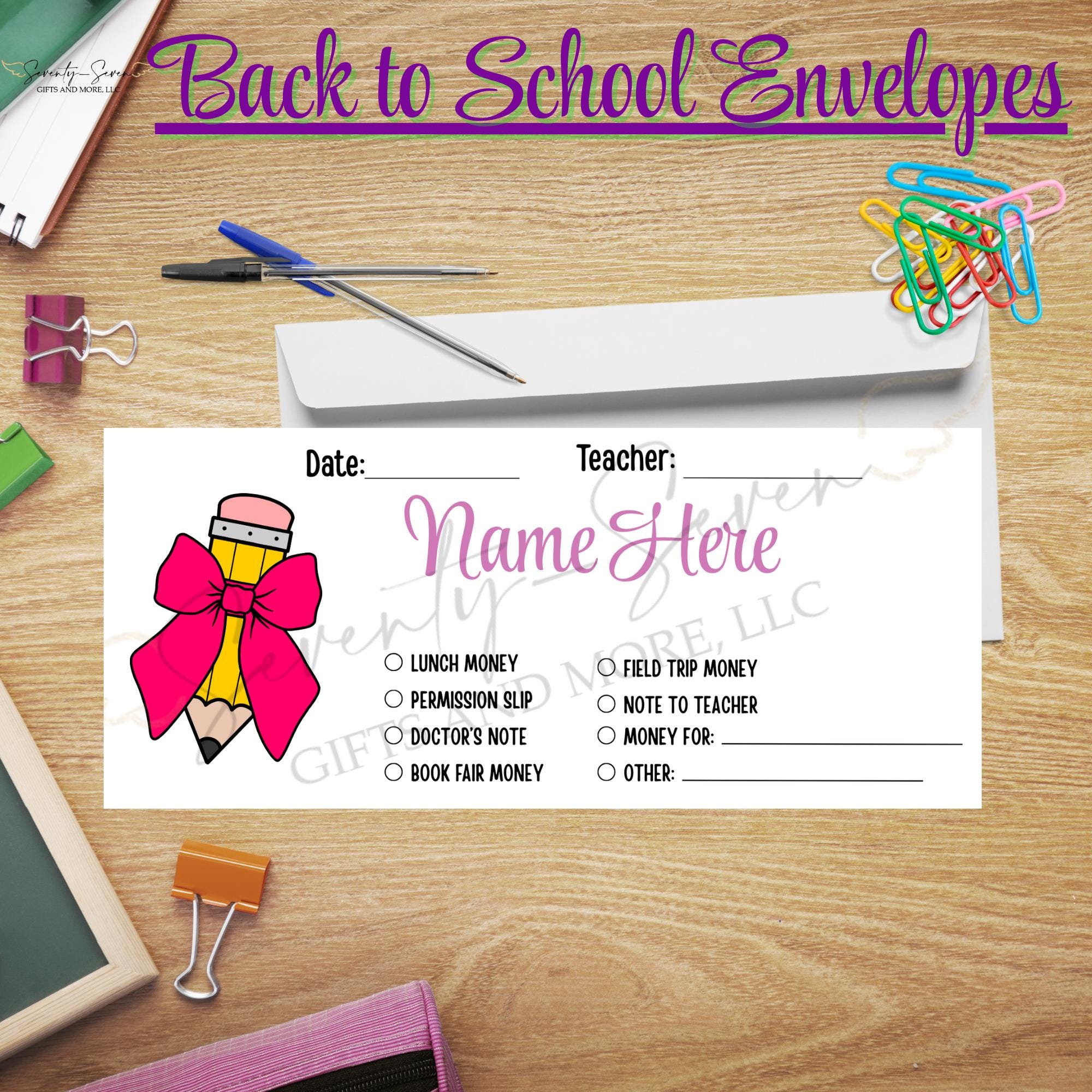Back To School Envelope