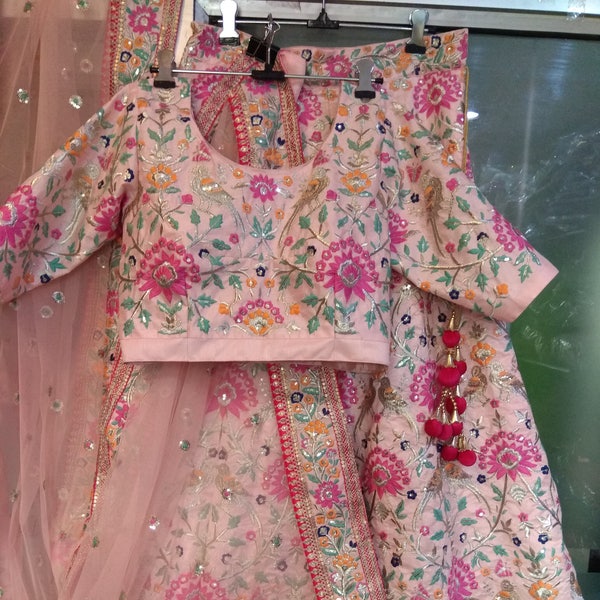 Designer lehenga Pink Floral lehenga choli for women bridesmaids lehenga , Indian outfits Pakistani Wedding lengha ready to wear