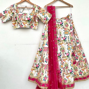 Floral lehenga blouse for women Indian designer lengha dress for girls wedding party wear - Made to measure outfit