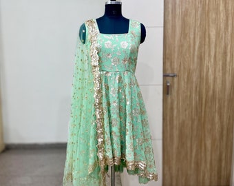 Embroidered Anarkali Suit: Custom Made Salwar Kameez Custom Stitched