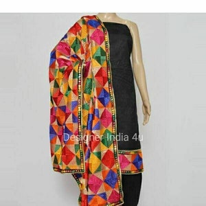Black phulkari suit shop