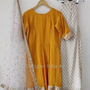 Georgette Sharara kurti palazzo Indian Stitched Dress For Women Girls haldi mehendi ceremony dresses - Made to measure outfit