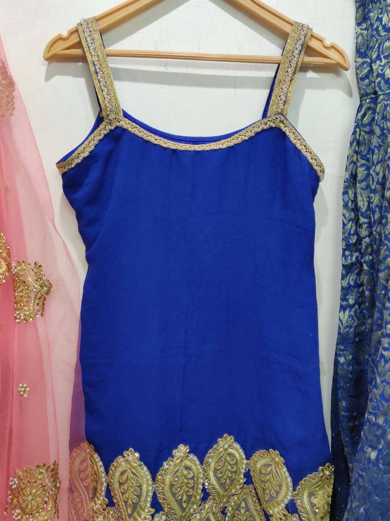 Royal Blue Salwar Kameez Suit Net Dupatta Indian Ethnic - Etsy